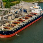 Aerial Photography, Loading Soy onto Ship